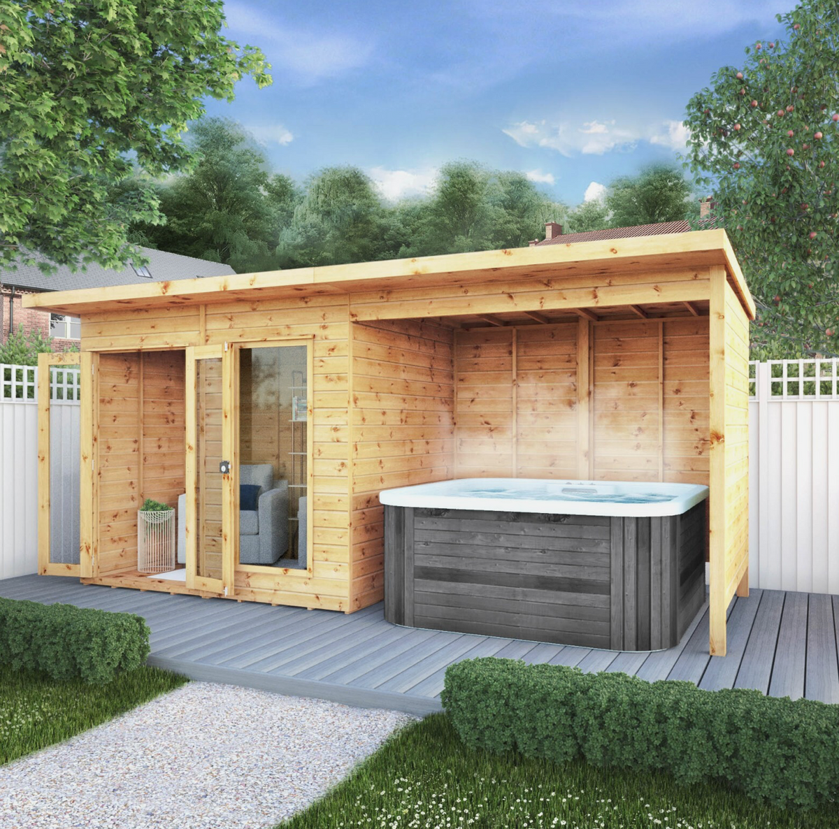 HOT TUB SHELTER SUMMERHOUSE OUTDOOR PATIO COVER SUN GARDEN OFFICE 16ft 8ft 16x8