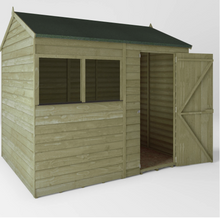 8x6 WOODEN GARDEN SHEDS 8ft x 6ft REVERSE APEX WOOD SHED SINGLE DOOR WINDOW NEW