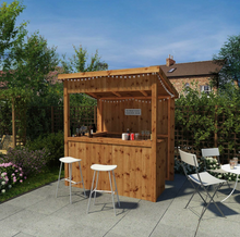 GARDEN BAR OUTDOOR PUB TIKI 6x4 PATIO PARTY BUILDING PRESSURE TREATED 6ft 4ft