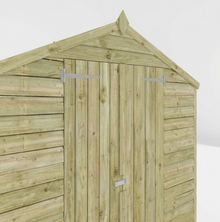 6x4 WOODEN GARDEN SHED DOUBLE DOORS OUTDOOR STORAGE WINDOWLESS APEX ROOF