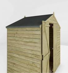 6x4 WOODEN GARDEN SHED DOUBLE DOORS OUTDOOR STORAGE WINDOWLESS APEX ROOF
