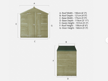 6x4 WOODEN GARDEN SHED DOUBLE DOORS OUTDOOR STORAGE WINDOWLESS APEX ROOF