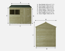 8x6 WOODEN GARDEN SHEDS 8ft x 6ft REVERSE APEX WOOD SHED SINGLE DOOR WINDOW NEW