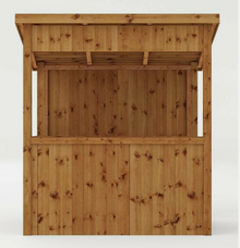 GARDEN BAR OUTDOOR PUB TIKI 6x4 PATIO PARTY BUILDING PRESSURE TREATED 6ft 4ft