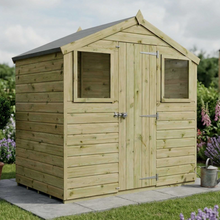 6x4 SHIPLAP GARDEN SHEDS APEX ROOF SINGLE DOOR 2 WINDOWS 6ft 4ft TONGUE & GROOVE