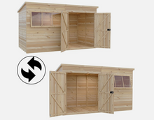 12x8 WOODEN PENT SHED SHIPLAP TONGUE & GOOVE WINDOW DOUBLE DOOR STORAGE 12ft 8ft