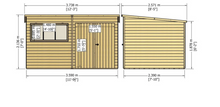 12x8 WOODEN PENT SHED SHIPLAP TONGUE & GOOVE WINDOW DOUBLE DOOR STORAGE 12ft 8ft