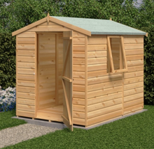 7x5 GARDEN SHED SHIPLAP SINGLE DOOR APEX WINDOW WOODEN FLOOR STORAGE 7ft x 5ft