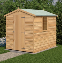 7x5 GARDEN SHED SHIPLAP SINGLE DOOR APEX WINDOW WOODEN FLOOR STORAGE 7ft x 5ft