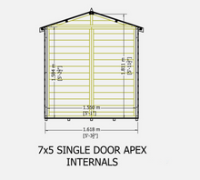 7x5 GARDEN SHED SHIPLAP SINGLE DOOR APEX WINDOW WOODEN FLOOR STORAGE 7ft x 5ft