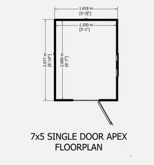 7x5 GARDEN SHED SHIPLAP SINGLE DOOR APEX WINDOW WOODEN FLOOR STORAGE 7ft x 5ft