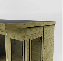 12ft x 8ft GARDEN SUN ROOM OFFICE BI-FOLDING DOORS SUMMERHOUSE SIDE STORE SHED