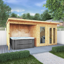 HOT TUB SHELTER SUMMERHOUSE OUTDOOR PATIO COVER SUN GARDEN OFFICE 16ft 8ft 16x8