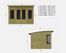GARDEN SUMMERHOUSE SUN ROOM OUTDOOR OFFICE WOODEN SUMMER HOUSE T&G 10x8ft 10ft
