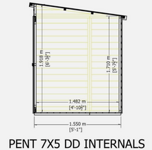 7x5 PENT SHIPLAP SHED TONGUE & GROOVE DOUBLE DOOR OPENING WINDOW OUTDOOR STORAGE