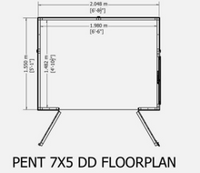 7x5 PENT SHIPLAP SHED TONGUE & GROOVE DOUBLE DOOR OPENING WINDOW OUTDOOR STORAGE