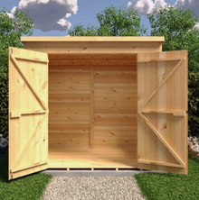 7x5 PENT SHIPLAP SHED TONGUE & GROOVE DOUBLE DOOR OPENING WINDOW OUTDOOR STORAGE