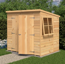 7x5 PENT SHIPLAP SHED TONGUE & GROOVE DOUBLE DOOR OPENING WINDOW OUTDOOR STORAGE